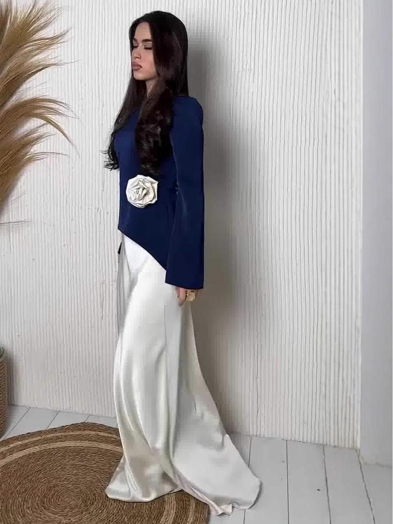 Elegant Women's Silky Long Sleeve Summer Dress 2025