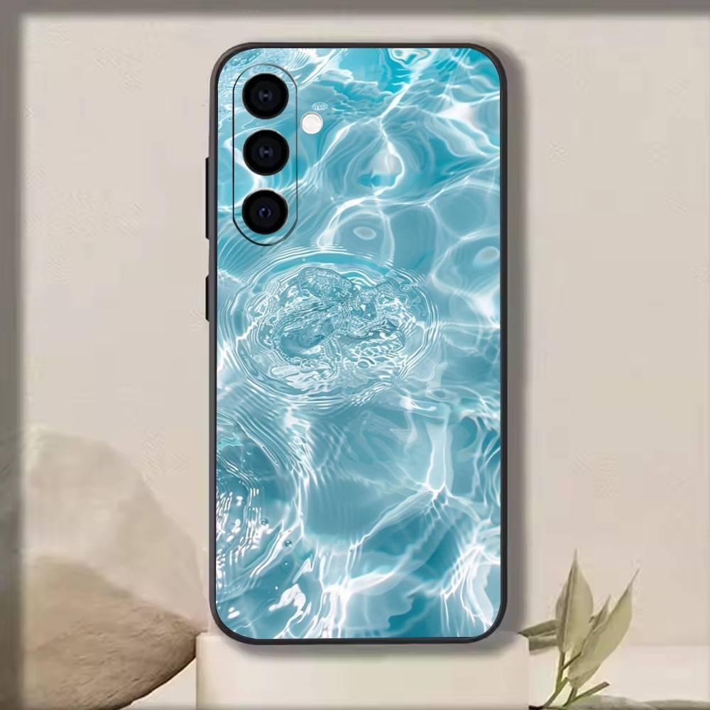 The Patterns of Seawater Phone Case For Samsung Galaxy A73,A72,A71,A70,A53,A52,A51,Soft Silicone Black Cover