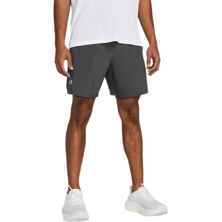 Under Armour Logo Print Mid-Rise Quick-Dry Drawstring Casual Shorts Men Shorts Gray 1382641-025