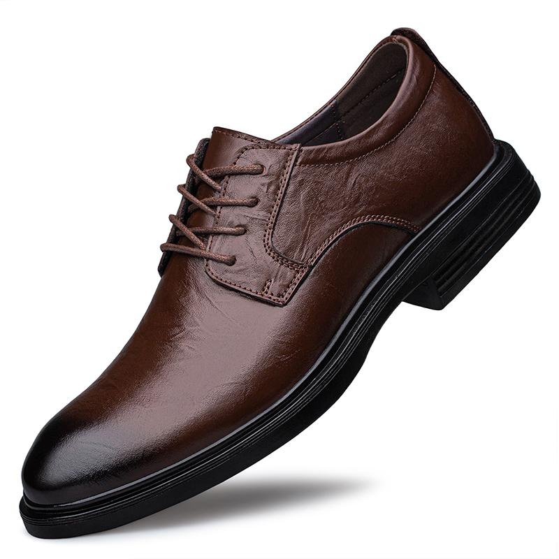 Genuine Leather Man Derby Shoes Luxury Brand Men Oxford Shoes New Men's Business Casual Shoes Soft Sole Formal Dress Footwear