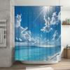Sunrise Beach Sky Design Waterproof Shower Curtain Heat Resistant Machine Washable Non-Transparent 180x180cm