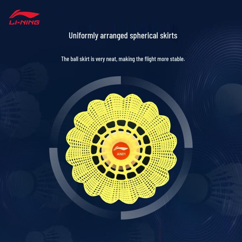 Li-Ning AN01 PRO Mittelgeschwindigkeits Nylon Federballbälle (6 Pack)