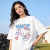 2026 New Cute Kitty Cat Print Teddy Bear Tshirt Set Casual Familystyle Clothing Parentchild Tshirt Top