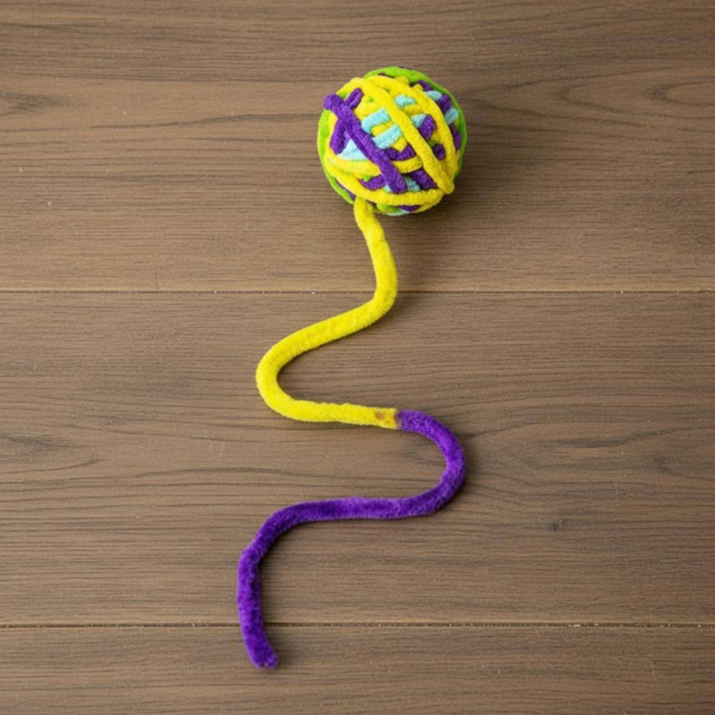 Yarn Sphere Feline Toy Gnaw-Resistant Knitted Chime Sphere Pet Supplies for Cats