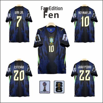 2026 World Cup Brazil Away Jersey - Neymar #10, Vinícius #7 Fan Edition