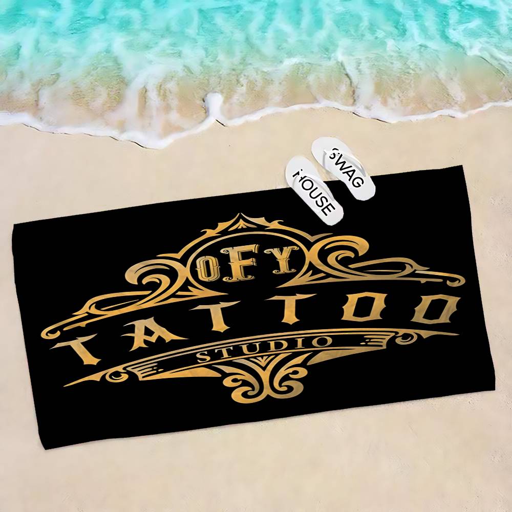 T-Tattoo Shop Microfiber Blanket Quick Drying Beach Towels Oversized Printing Super Absorbent Pool Towel Blanket