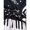 Music Note Print T-shirt, Short Sleeve O Neck Leisure T-shirt for Spring & Summer, Women's Clothing