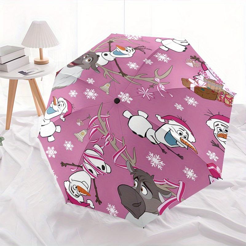 Olaf,Christmas Themed Folding Umbrella, the Best Choice for Gift Giving, 8 Ribs, Casual, Durable, Lightweight and Portable Travel Umbrella,