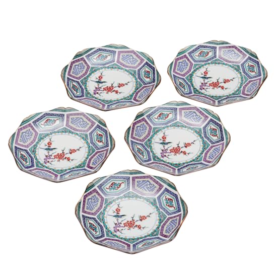 

Kutani ware Iwataya plate set Old Kutani style Kutani ware (No. 5) K8-106