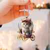 Yousheng Kitten Car Pendant Hanging Ornament Acrylic Rearview Mirror Decor Cute Cat Bag Charm Car Interior Accessories