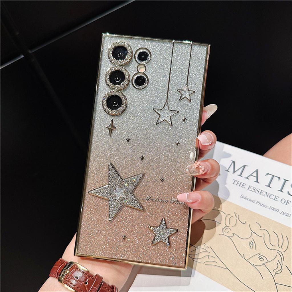 Luxury Glitter Powder Rhinestone Electroplated Mobile Phone Case Suitable for Samsung S24ultra Shell Samsung S23u Protective Case