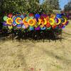 1Pcs Outdoor Kid Toy Sequin Flower Shaped Laser Handheld Windmill Home Garden Decoration Wind Spinner Whirligig Yard Decor