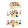 Montessori Sorting Board Puzzle Game Solid Wood Rainbow/Macaron Color Tray Villain Bead Color Cognition Matching Educational Toy