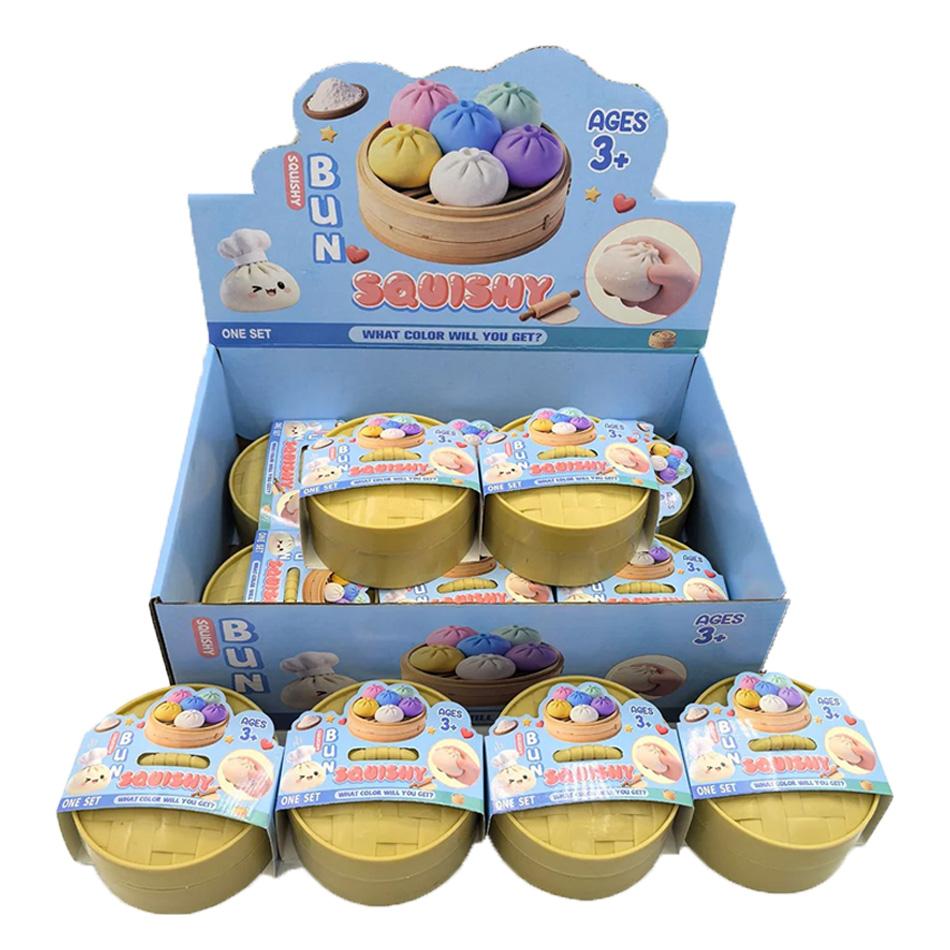 Scatola Cieca Dumpling Glitterato Squishy Giocattolo Sensoriale da Spremere per Alleviare lo Stress