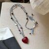 Simple Cord Necklace With Heart Pendant Clear Resin Adjustable Design For Various Occasions Romance Gift