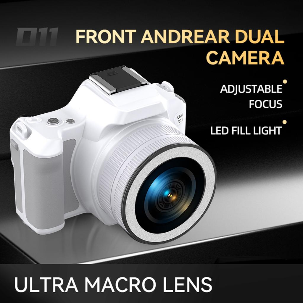 16X Zoom Digital Camera 48MP 2.0" Screen 2K Video Recording with Front and Rear Lens Fill Light D11