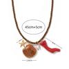 Handmade Chunky Rope Multi Color Ceramics Starfish Octopus Fish Pendant Necklace Summer Beach Shell Y2K Collar Jewelry
