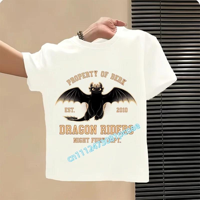 Dragon Tamer Summer Tshirt Boys Sports Shirt Girls Casual Top Cartoon Print Childrens Pure Cotton Short Sleeve Shirt