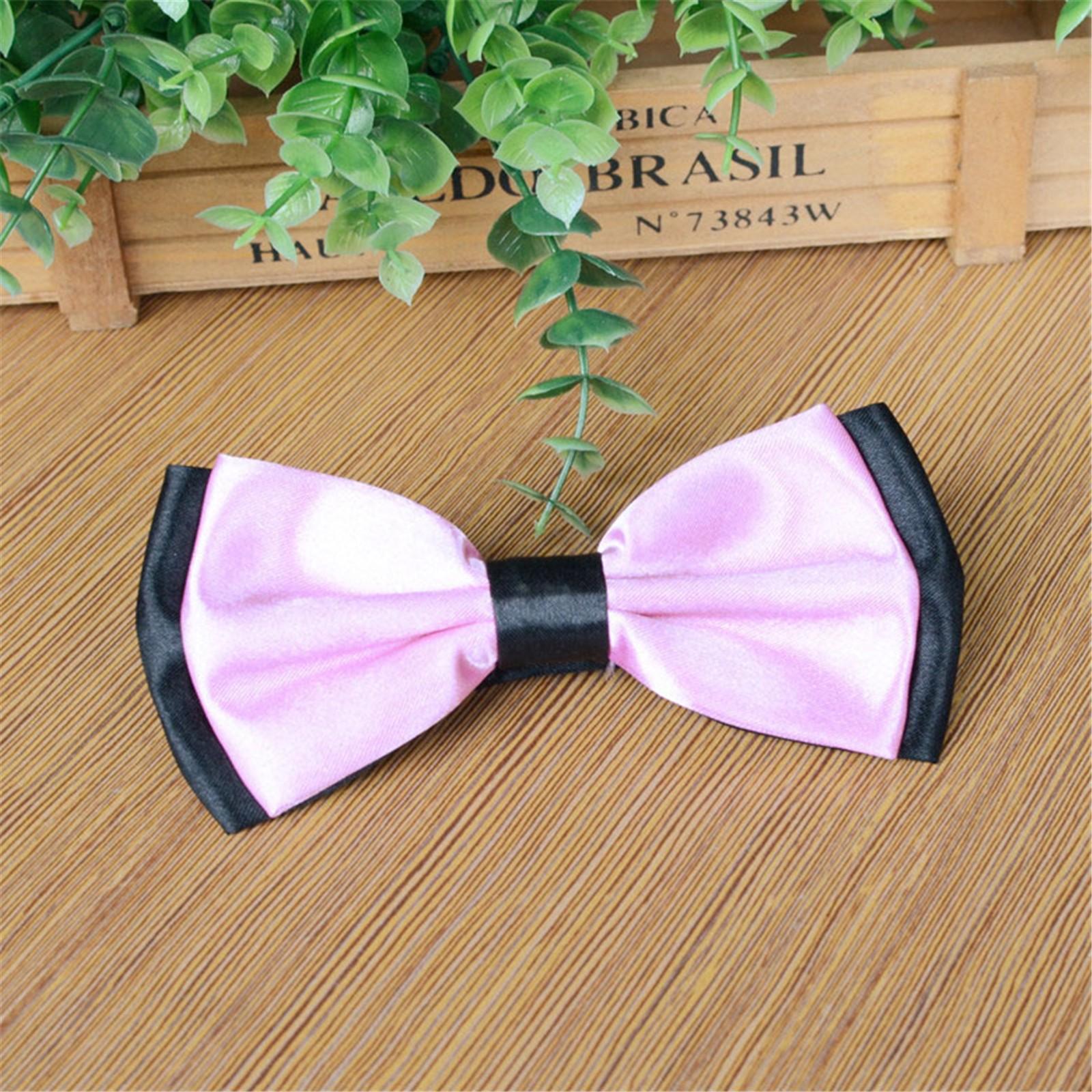 Модный мужской и женский деловой официальный цветной пэчворк галстук-бабочка One size розовый