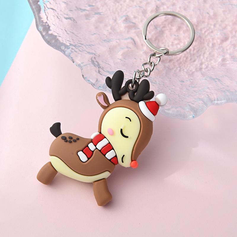 Детские подарки Рождественский брелок в виде лося со снеговиком Подвеска Счастливого — фото 9