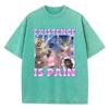 Existence Is Pain Cat T Shirt Vintage Washed 100% Cotton T-Shirt Graphic Tee Casual Streetwear for Spring Summer Fall