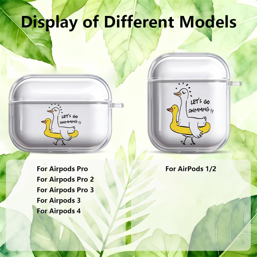 Cute Duck Dog Clear Earphone Cases Cover Case For Airpods 4 Pro2 Pro3 Pro 1 2 3