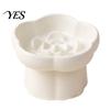 Vomiting Prevention Pet Bowl Ceramic Slow Feeder Bowl, Dogs Cats Anti-Choking Eating Food Elevated Feeding for Dry & Wet with Rose Pattern
