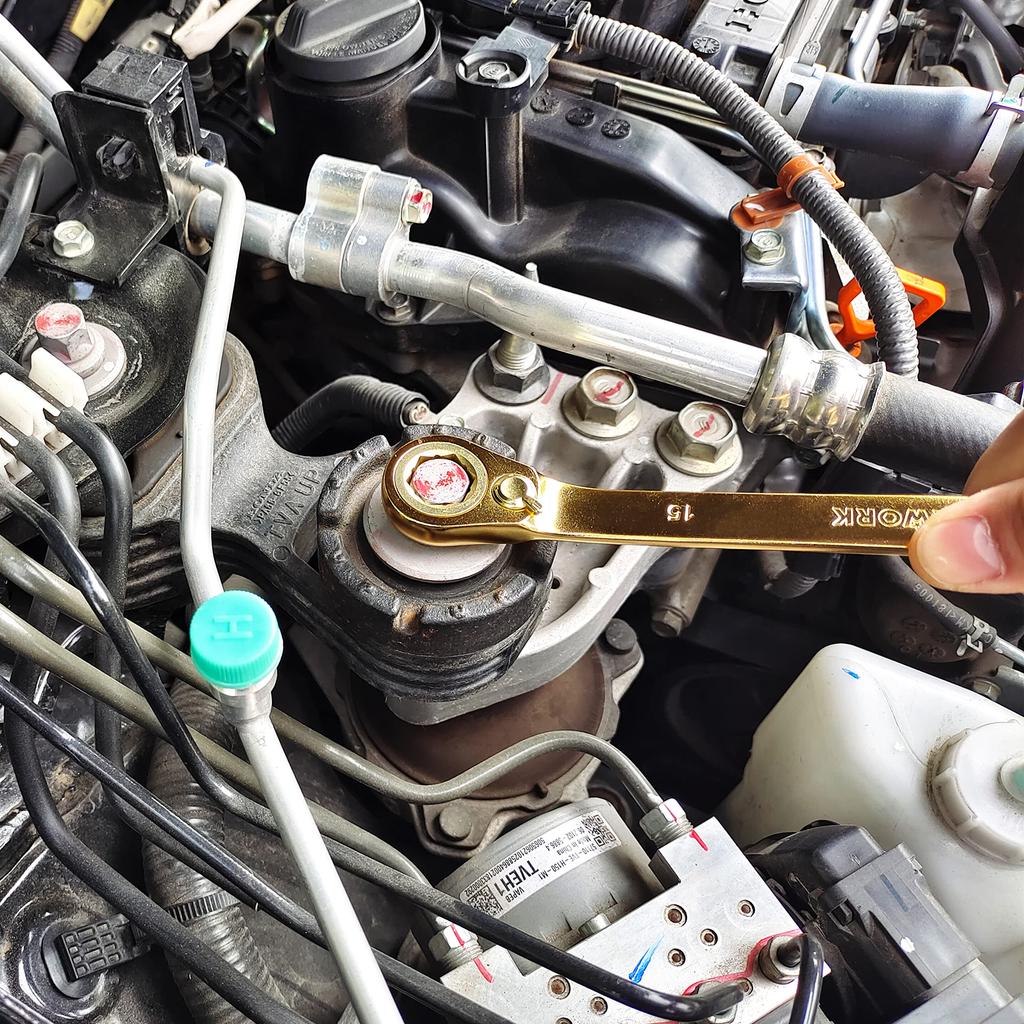 STARWORK Gold Ratchet Wrench Set with and XL Ratchet Wrench Set with Storage Bag 20-Piece Dual-Purpose Heads, Non-Slip Gear, (SAE/Metric)