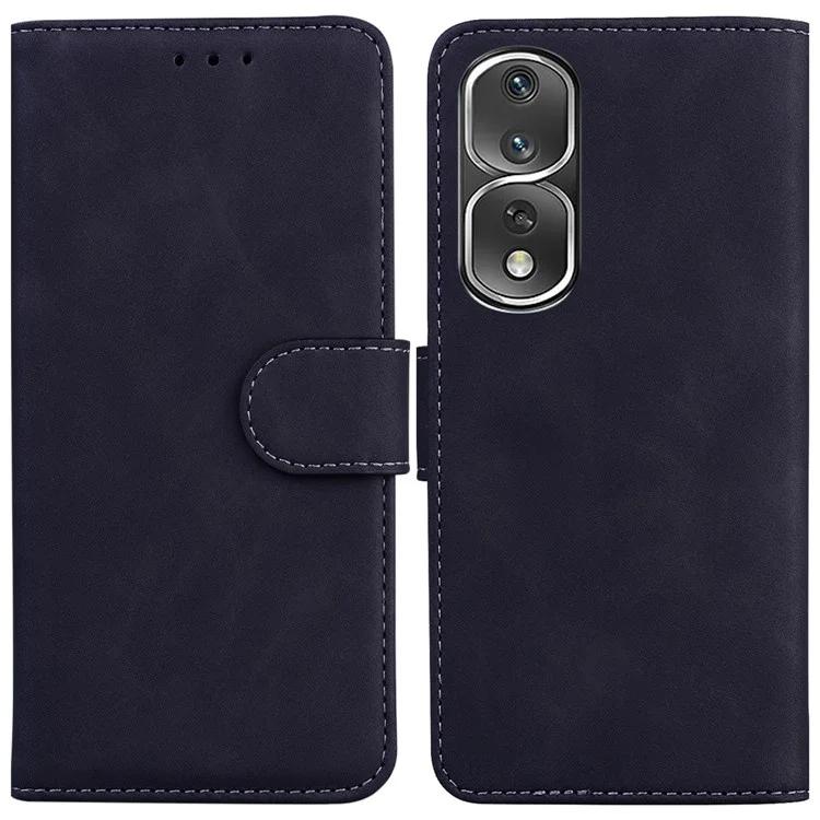 

For Honor 80 Pro 5G Wallet Phone Case Solid Color PU Leather Stand Shockproof Cover