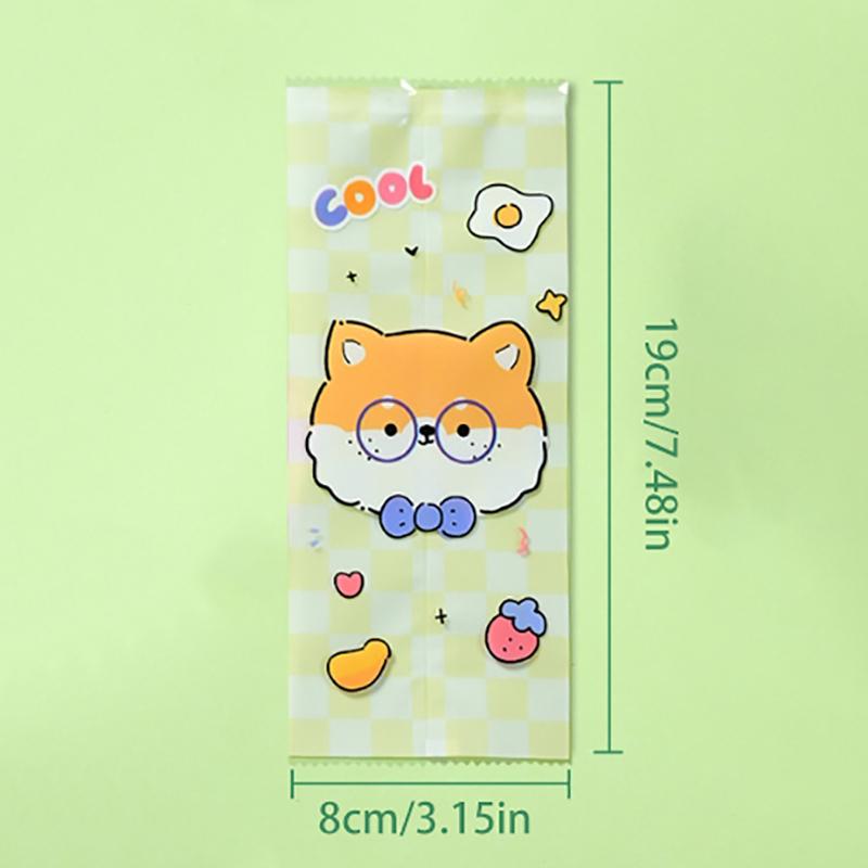 50Pcs/Set Cartoon Food Grade Ice Pop Bags Disposable Plastic Popsicle Bags Freeze Treat Storage Transparent Ice Popsicle Mold