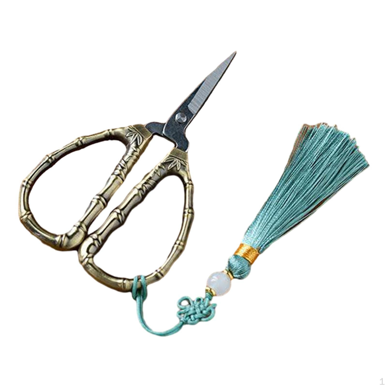 Китайские бытовые ножницы для резьбы по дереву, аксессуары для чайной церемонии ручной работы Bamboo green tassel