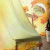 Youth Bedroom Sheer Curtains Maple Leaf Falling Yellow Kitchen Study Hanging Curtains Living Room Holiday Decor Tulle Curtains