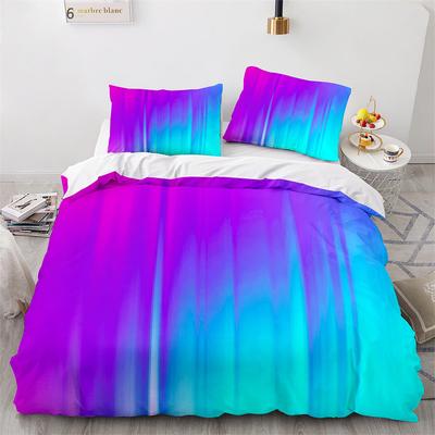 Gradual Change Duvet Cover Set Colourful Stripe Style Art Design Comforter Cover King Size Polyester Bedding Set With Pillowcase