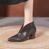 2024 Fashion Versatile Solid Color Women's Boots Spring and Autumn Hot Selling Comfortable Thick Heel Nude Boots Women's Shoes
