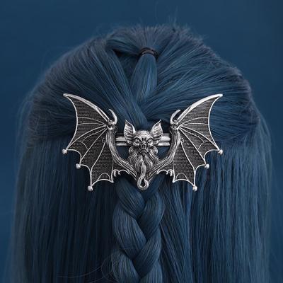 Gothic Viking Long Hair Bat Clip - Women's Retro Updo Accessory