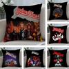 J-Judas Priestt Band Cushion Cover Plush Fabric Soft Double-Sided Printed Sofa Warm Winter Home Child Gift Pillow Case
