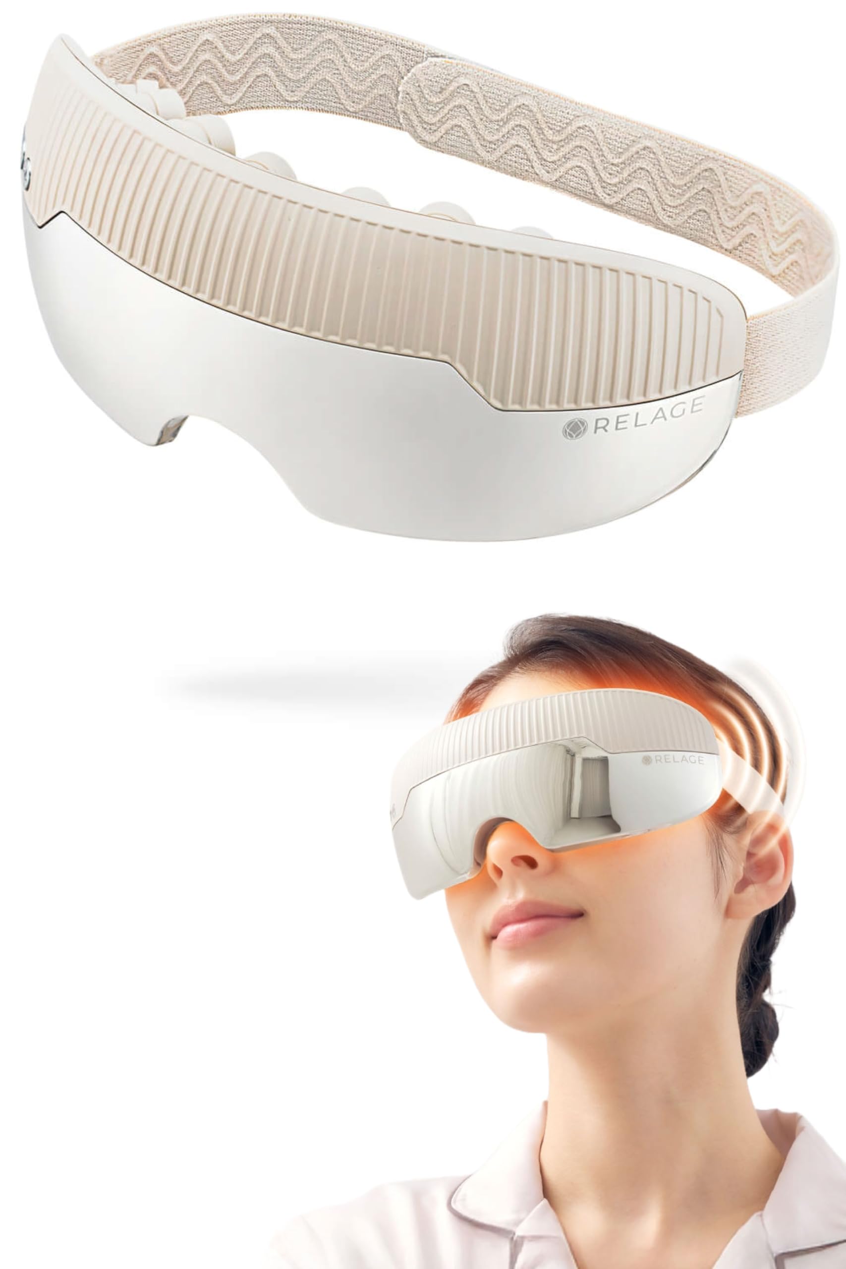 

RELAGE Уход за глазами EMS для глаз Тепло и Горячий Компресс для глаз Подарок Подогреватель, Вибрация, Маска, Беспроводной, Тихий, Bluetooth,