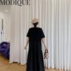MODIQUE Summer Plus Size New Dress Shirt Women Loose Patchwork Cotton Linen Basics Folds A-Line Dress Solid Casual Female Dresses O-Neck
