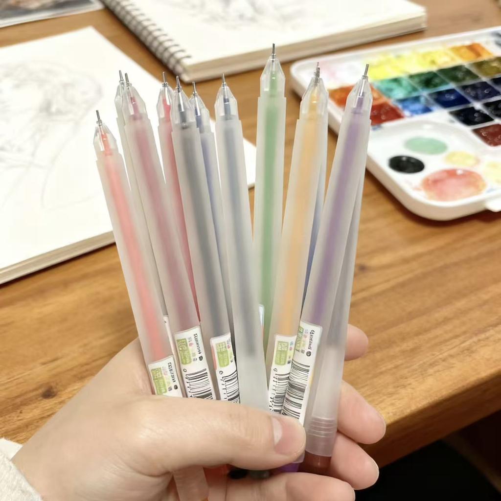 12 Colors Gel Pens for Student Study, Diary, Decor, Crafts, Back To School, Fine Tip