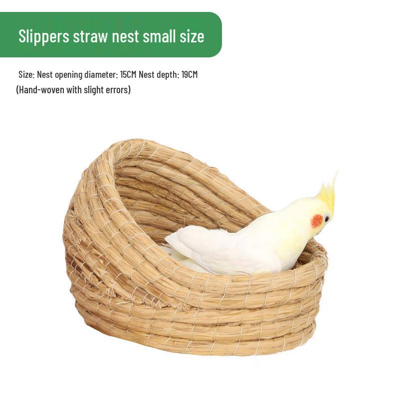 Cockatiel Egg-Laying Nest: Handwoven Tiger Grass Insulated Bird Nest for Warmth and Comfort