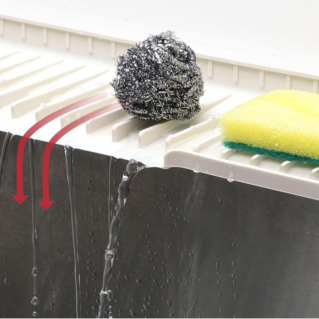 Kitchen Faucet Silicone Mat Bathroom Anti-Slip Sink Drain Mat Slopes Drainage Mat Tableware Drying Protection Mat