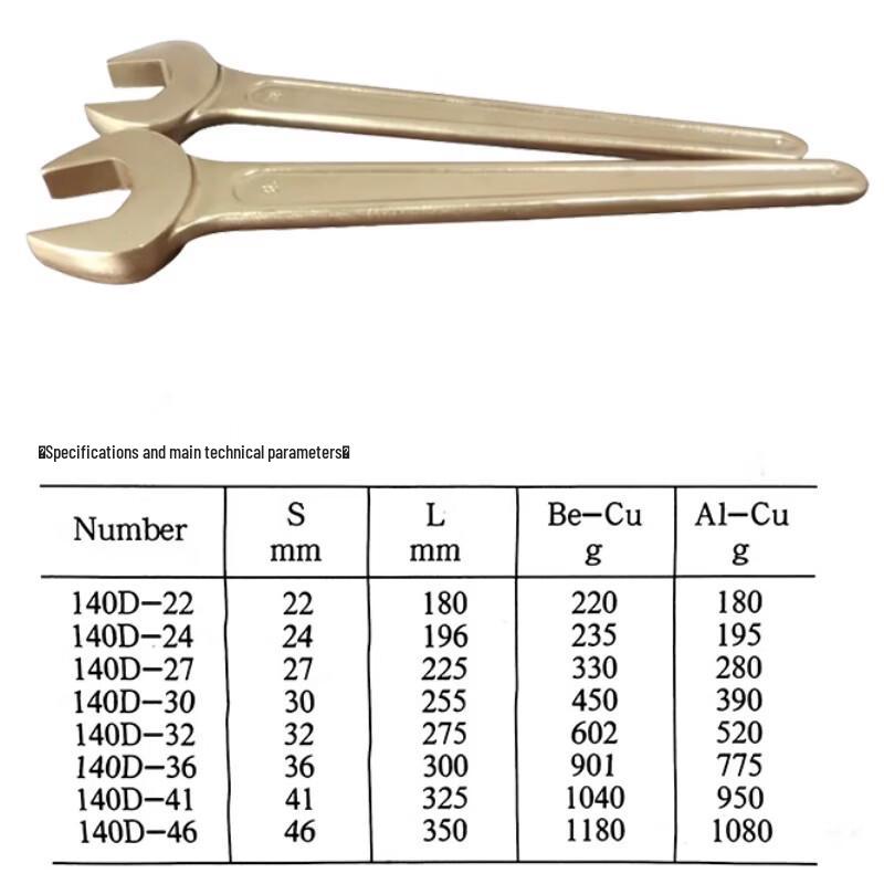 Explosion-Proof Aluminum Bronze Open-End Wrench