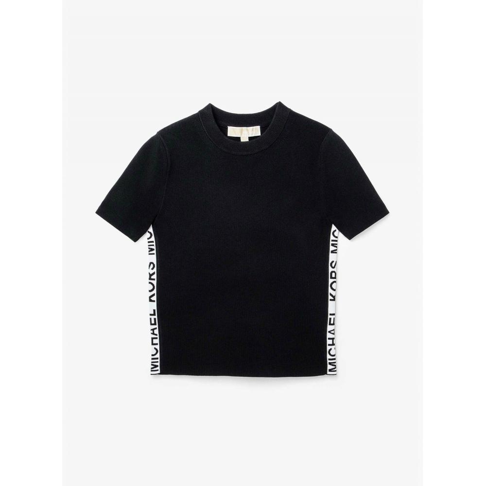 

ТОП MICHAEL KORS MK TAPE SS С КРУГЛЫМ ВЫРЕЗОМ JS360CA5ZV1 ЧЕРНЫЙ