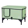 Elevated Heated Cat House Cuboid Kitty Shelter with Heated Pad Green (M)