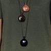 Collane Pendenti con Corda Lunga Regolabile in Legno Naturale per Donna, Collane a Catena per Maglione, Choker, Regali