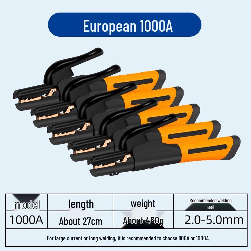 Durable 800A Copper Welding Pliers & Non-Scalding 500A Industrial Welding Holder - European Style