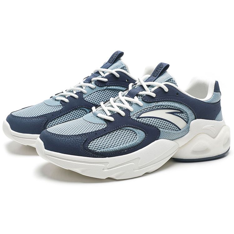 Anta Lifestyle Series Slip Resistant Durable Rebound Low Top Sports Casual Shoes Men Sneaker Gray Blue 112328892-3