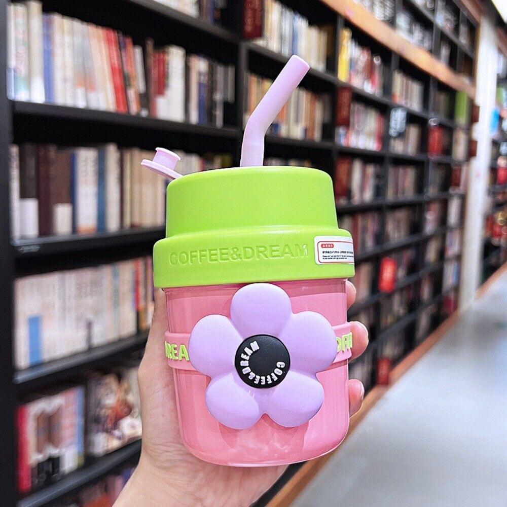 Mini 400ML Water Bottle Stainless Steel Office Straw Water Cup Dopamine Cute Coffee Cup  Girls