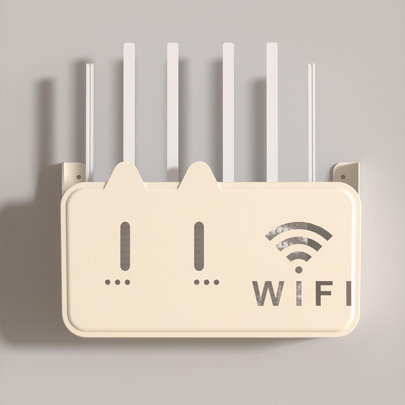 Wall-Mounted Wireless Router Storage Shelf and TV Set-Top Box Organizer бежевый 959₽