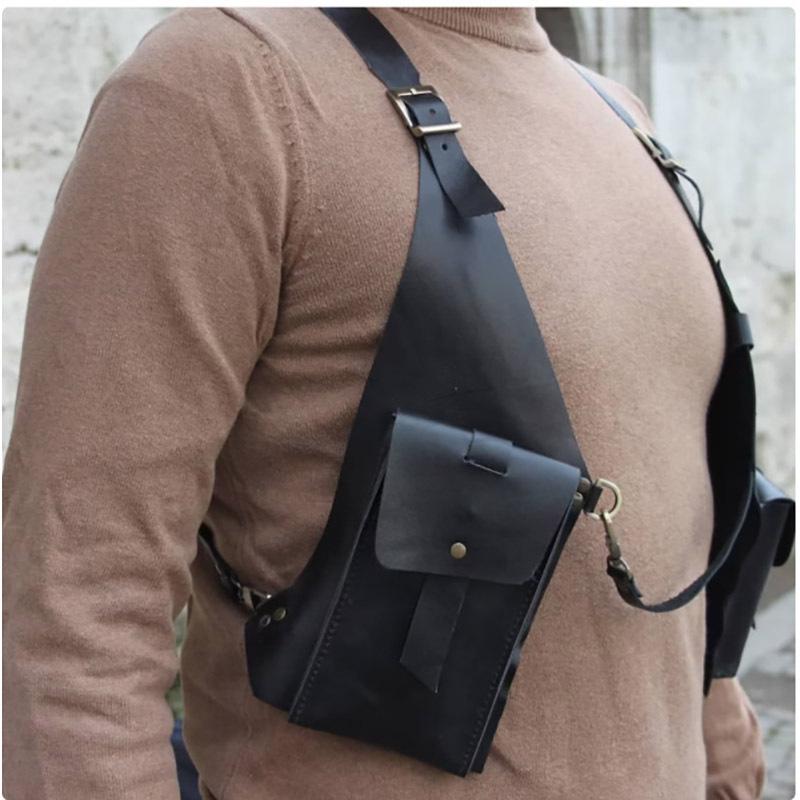 Mittelalterliche Steampunk Leder Schulter- & Hüft-Cosplay-Tasche